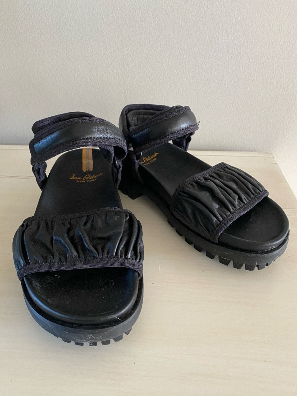 Sam Edelman Edythe Black Sandals with Adjustable Ankle Strap Size 8 1/2